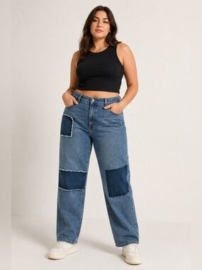 Empyre Frankie Dad Jean - Dark Blue Denim Frankie Dad Jeans Size 12 High Rise